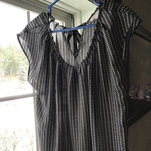 Navy Lightweight Blouse Heart Design